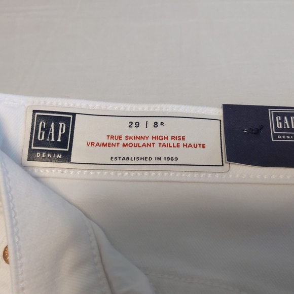 Gap White Pants, true skinny high rise size 29 (8R) - Picture 3 of 3